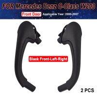 2X Black Car Front Left / Right Interior Inner Door Pull Carrier Covers Handles Trim for Mercedes Benz W203 C-Class