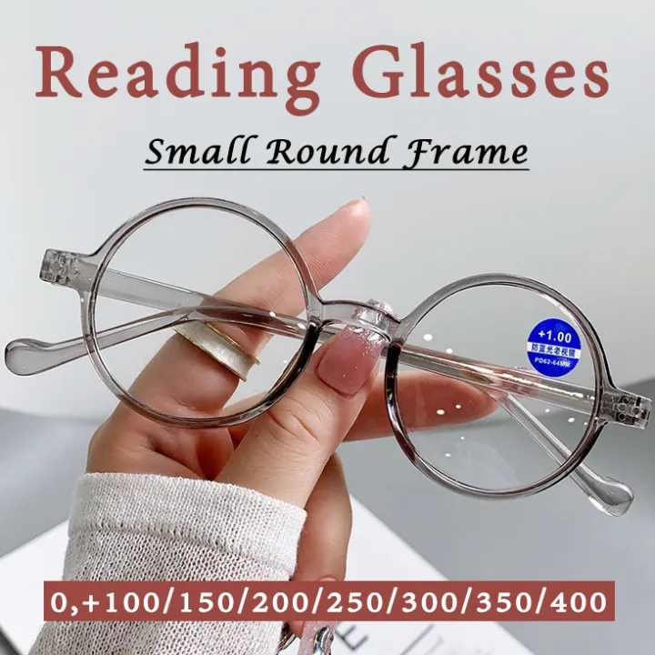 Ultralight Small Round Reading Glasses Antiblue Light Eyeglasses For