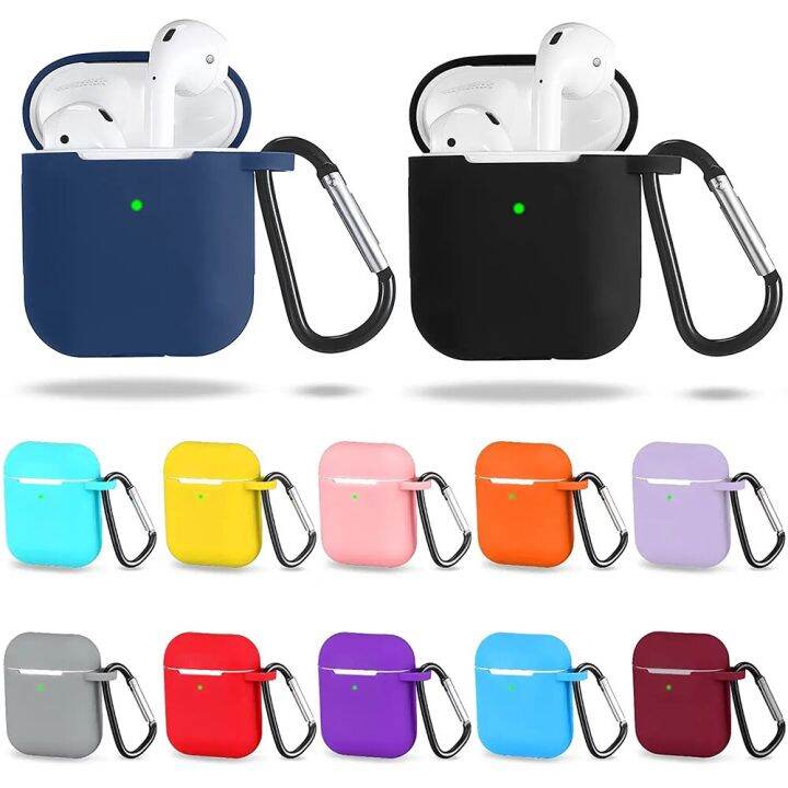 tpu-protective-case-cover-with-secure-lock-keychain-silicone-cover-compatible-with-airpods-2-1-earphones-airpods-not-included-headphones-accessories