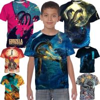 Godzilla Kids T-shirt boys Shirts girl Summer Short Sleeve Casual Streetwear Clothes Children top tees