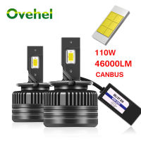 ไฟหน้า OVEHEL LED 46000LM 110W Canbus HID D1S D2S D3S D4S D1R D2R D3R Turbo LED ชิป CSP สองด้าน6000K Plug &amp; Play