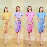 Kety Smile เดรสปาเต๊ะจาวา คอปีน ผ่าหน้า อัดกาวทั้งชุด (S-2XL) N343