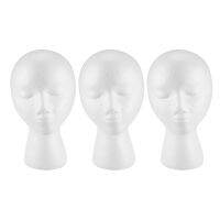 3X Styrofoam Foam Mannequin Wig Head Display Hat Cap Wig Holder White Foam Head