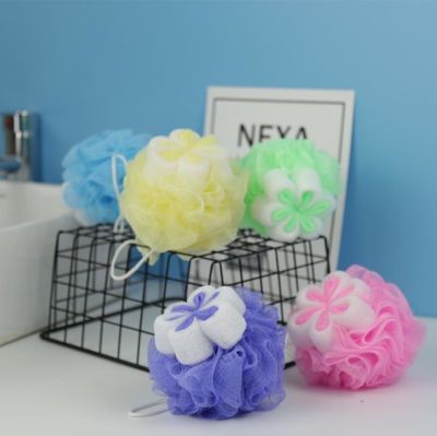 ใยขัดตัวอาบน้ำขนาดเล็ก สีสันสดใส ใยตีฟอง ฟองน้ำขัดผิว ใยขัดตัว ใยถูตัว ฟองน้ำขัดตัว ที่ขัดตัว ฟองน้ำอาบน้ำ รูปดอกไม้