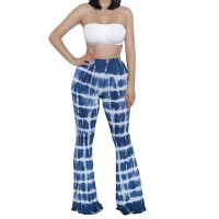 Women Summer Fashion Tie Dye Sleeveless Two-Piece Casual Clothing Set Crop Top Bell-Bottom Pants