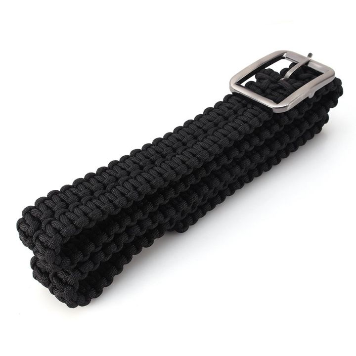 huilopker-paracord-เข็มขัดเข็มขัดเอนกประสงค์รอดหัวกลัดหนังยางเข็มขัดเชือกถักเส้นทึบ