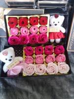 ของขวัญวันวาเลนไทน์ Valentines Day และโอกาสพิเศษต่างๆ กุหลาบ (กุหลาบ12 ดอกไล่สี + หมี + กล่องแข็ง)