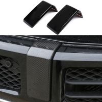 [AUTOMARTSHOP] กันชนหน้าตัวคลุม Grille Trim กันชนหน้ารถ2x ฝาครอบคาร์บอนไฟเบอร์สีดำตกแต่งป้องกันรอยขีดข่วน