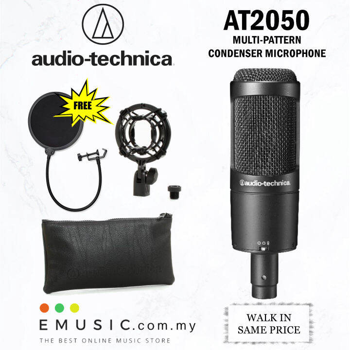 Audio Technica AT2050 Multi-Pattern Condenser Microphone with Pop ...