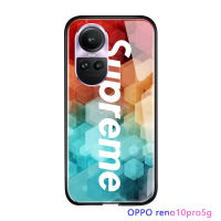 Serpens สำหรับ OPPO Reno10 Pro 5G แบรนด์ผู้ชายแฟชั่นสำหรับเด็กผู้ชายเคสเลนส์สะท้อนแสงไล่ระดับสีนิรภัยโปร่งใสหลังกระจกเคสโทรศัพท์