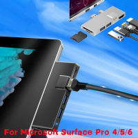 Q 6 In 1 Usb C Hub สำหรับ Surface Pro 4 5 6 Pro5 Usb ไปยัง Rj45 USB3.0 4พัน HDMI เข้ากันได้เครื่องอ่านบัตร Hub สถานีการขยายตัวเชื่อมต่อ