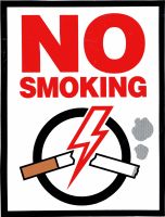 ป้ายNO SMOKING สติกเกอร์สีสวยสดใส รอยตัดคมชัด ติดบนพื้นผิวที่ต้องการ, NO SMOKING Sticker 1Sheet Size: 22 x 17 cm จำนวน 1แผ่น