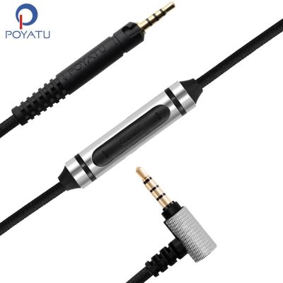 POYATU Cable For Audio Technica ATH-M50x ATH-M40x ATH-M70x Cable With Remote Mic Volume Control Cords For IPhone Samsung Android