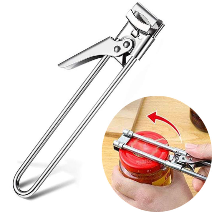 Can Opener Adjustable Jar Opener Stainless Steel Manual Can Bottle Lid  Openers for Weak Hands Easy Grip Kitchen Accessorie