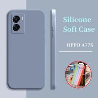 สำหรับ OPPO A77 S A57 4G A77 5G 2022เคสโทรศัพท์ยางซิลิโคนเหลวสี่เหลี่ยมปลอกอ่อนสำหรับ OPPOA77S OPPO A77 S กรอบสีดำนิ่มกันกระแทก