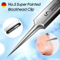 ZZOOI Professional Ultra-fine No. 5  Cell Pimples Blackhead Clip 0.1mm Blackhead Remover Tweezers Face Skin Pore Deep Cleansing Tool