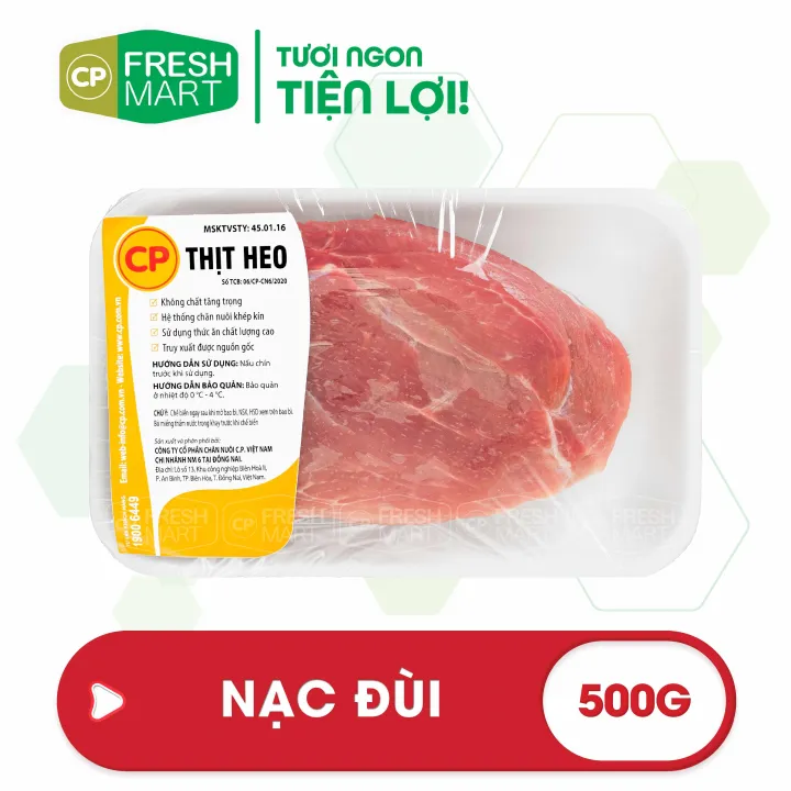 [Giao HCM] Nạc Đùi Heo 500g CP - Thịt Heo CP Foods - Tươi ngon tiện lợi - CP Fresh Mart