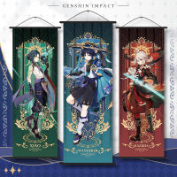 Genshin Impact Tarot คอสเพลย์อะนิเมะ Scroll ผ้าใบ Wanderer Alhaitham Raiden Sho Xiao Kazuha Zhongli โปสเตอร์ Kawaii Art ของขวัญ