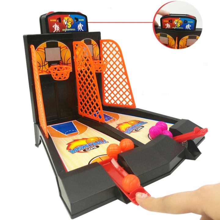 sunsky-2ชิ้นบาสเก็ตบอลของเล่นต่อสู้คู่สำหรับเด็กนิ้วสนามบาสเก็ตบอลถ่ายภาพบนพื้นโต๊ะแบบเกมเด็ก