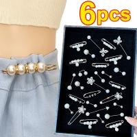 【YF】 6pcs/Pack Enamel Brooches Pins Neckline Small Collar Lapel Pin Buckle Hijab Fixed Brooch Scarf Jewelry Sets