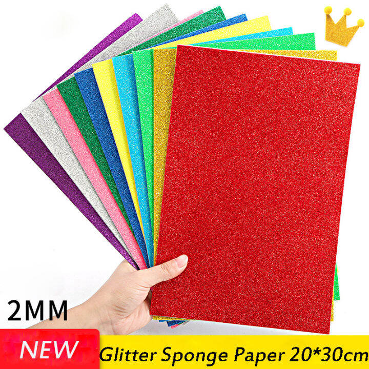 A4 10pcs Foamiran Glitter Foam Paper Shiny Paper for Children's Craft