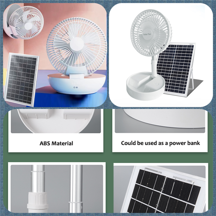 Solar Fan Desk Lamp Desktop Small Portable Minifan Mobile Phone