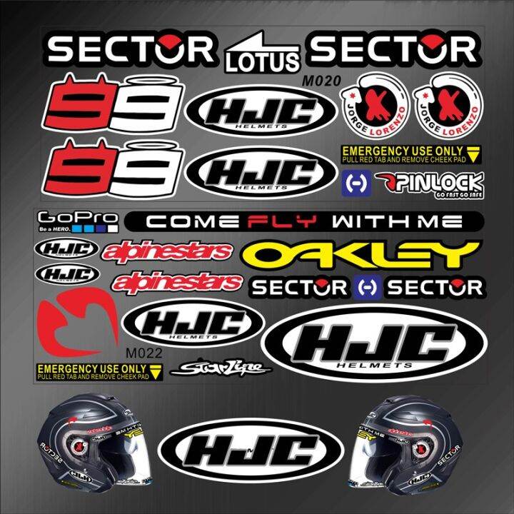 Stickers For HJC Helmet 3M Decorative Decal MOTO GP SBK AMA Label Races