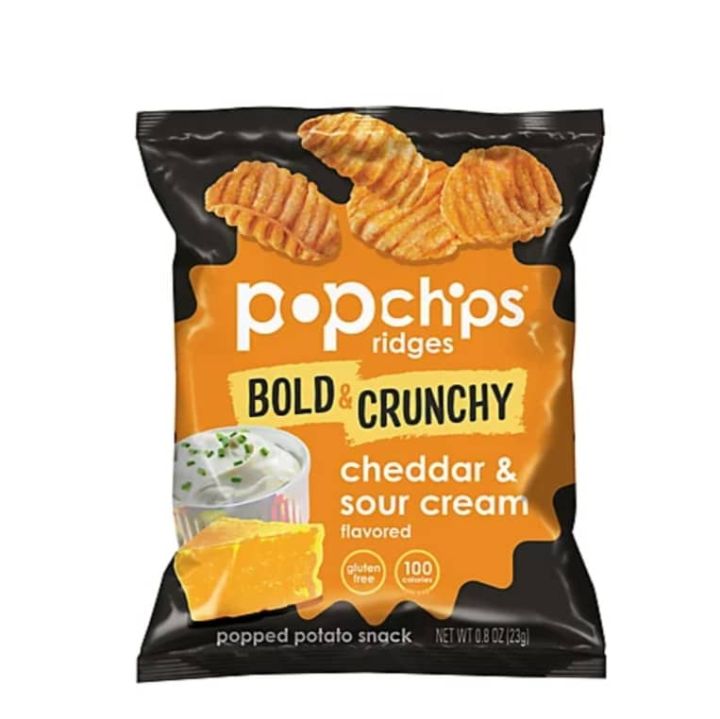 Popchips Ridges Bold & Crunchy Cheddar & Sour Cream Flavored - 23g ...
