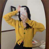 พร้อมส่งเสื้อไหมพรม​คอวี cardigan กระดุม​หลากสีถอดได้จริง ( 5576-1) -N