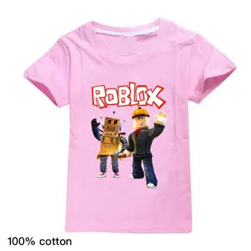 New Summer Children's Short Sleeve T-shirt ROBLOX Girls Boys Cartoon Tee  Kids Clothes Boys Girl