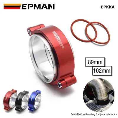 EPMAN HD Exhaust V-band Clamp W Sistem Flange Assensible Anodized Clamp untuk 3.5 4.0 OD Turbo Dump Pipe EPKKA89 EPKKA102