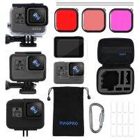 ✕۞ For Gopro 7 6 5 Black Accessories Waterproof Case Dive Filter Frame Case Screen Protector Silicone Shell For Go Pro hero set