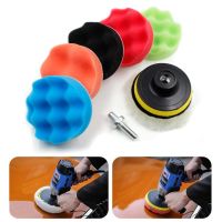 1 5PCS Buffing Pad 3567 Inch Car Sponge Polishing Pad Kit Abrasive Polisher Drill Adapter Waxing Compound Tools