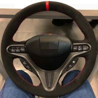 【YF】 Car Steering Wheel Cover Black Suede Covers For Honda Civic 8 2006-2009 Old 2004-2011 (3-Spoke)