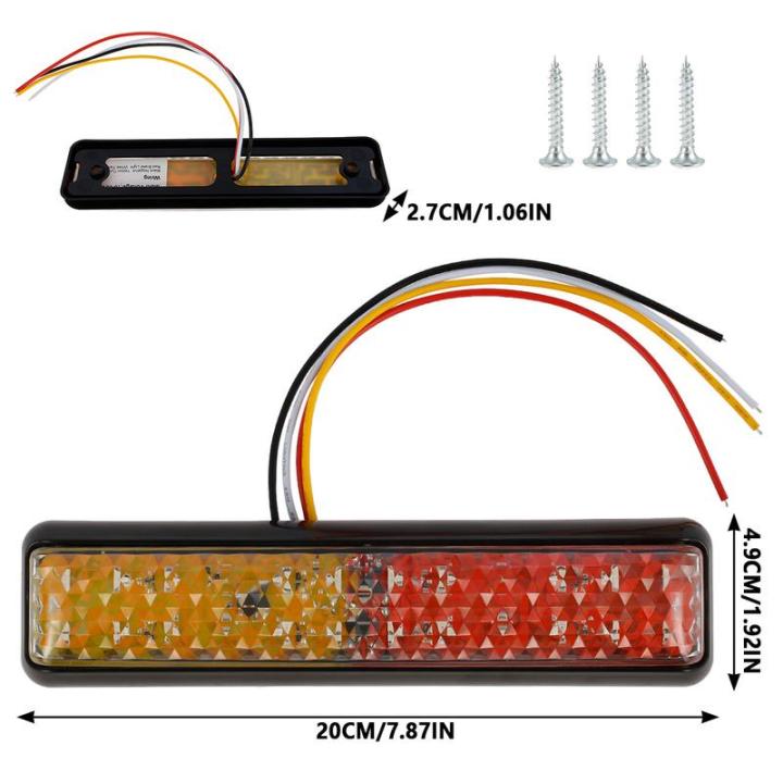 ไฟท้ายไฟ-led-2ชิ้นไฟท้ายรถพ่วง-s-10-30v-ไฟบอกสถานะอุปกรณ์ตัดไฟเบรกไฟท้ายรถพ่วงเลี้ยวอเนกประสงค์ทนทานเป็นรูปสี่เหลี่ยมผืนผ้าไฟเลี้ยวด้านข้างสำหรับรถบรรทุกรถบรรทุกได้ไฟท้ายรถพ่วงวินาที