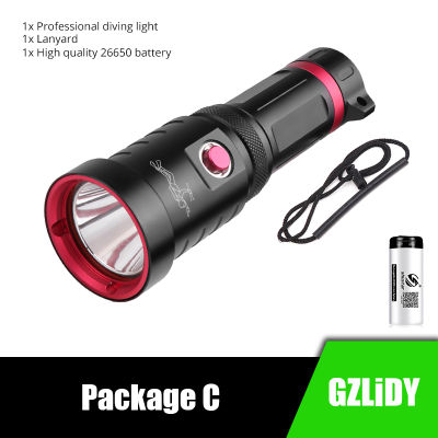 LED Diving Flashlight Super Bright P70.2 Torch Professional IPX8 Dive Lamp 150M Underwater Lantern Waterproof 2665018650 Light