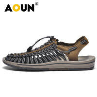 AONU 1-3 วันจัดส่งสินค้ารองเท้าฤดูร้อน Unisex แต่เพียงผู้เดียวนุ่มลื่นป้องกันการชนกันถักรองเท้าชายหาดรองเท้าลำลองระบายอากาศ 35-44