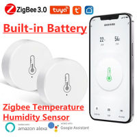 ZigBee สมาร์ทบ้านดิจิตอลในร่มอุณหภูมิและเซ็นเซอร์ความชื้นเมตรเครื่องวัดอุณหภูมิความชื้นวัดทำงานร่วมกับ Alexa Tuya