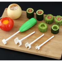 4pcs/set Vege Drill Digging Corer Kitchen Gadget Accessory Cooking Tool Vegetable Spiral Cutter Spiralizer Creative Kitchen Item