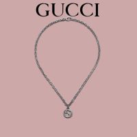 ใหม่ ♔Gucci double G necklace retro neck chain ผู้ชายและผู้หญิงคู่รุ่น สร้อยคอ 2022 ใหม่ clavicle chain Interlocking❖