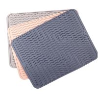 【CW】 Silicone Dish Drying Mats Thickness Resistant Trivet Drip Tray Cup Coasters Non-slip Pot Holder Table Accessories