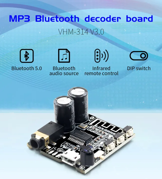 Original VHM-314 V3.0บลูทูธ5.0เครื่องรับสัญญาณเสียง MP3บอร์ดถอดรหัส ...