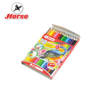 Horse ตราม้า ดินสอสีไม้สั้นพร้อมกบเหลา 12 สี ตราม้า H-500