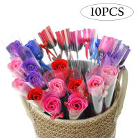 10Pcs Single Stem สบู่ประดิษฐ์ Rose ดอกไม้วาเลนไทน์วันพ่อครบรอบของขวัญสบู่หอม Rose งานแต่งงาน Decor