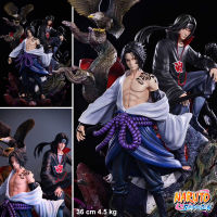 Model โมเดล Figure ฟิกเกอร์ งานปั้น GK จากการ์ตูนเรื่อง Naruto Shippuden นารูโตะ ชิปปุเดง นินจาจอมคาถา โอ้โฮเฮะ ตำนานวายุสลาตัน Uchiha Itachi &amp; Sasuke อุจิวะ อิทาจิ และ ซาสึเกะ สูง 36 cm หนัก 4.5 kg Ver อนิเมะ การ์ตูน คอลเลกชัน ของขวัญ New Collection