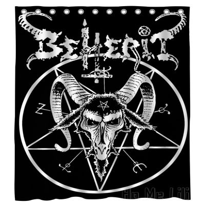 Dark Occult Pentagram Devil Goat Head Satanic Signs Of Evil Binary Symbol Series Shower Curtain By Ho Me Lili Bathroom Decor