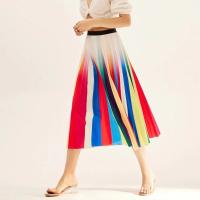 【CC】✲  Pleated Skirt New Arrival Fashionable with Elastic Waistband and Printed Floral Design for Skirts