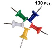 100Pcs Pushpin Thumbtack Pins Decorative DIY Tool for School Home Office Wall Maps Photos Bulletin Board (Random Color) Clips Pins Tacks