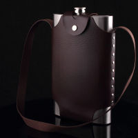 Outdoor Wine Pot Portable Hip Flask Metal Bottle With Leather Cover Stainless Steel 64OZ High Quality Practical