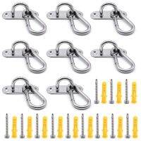 M6 Heavy Duty Stainless Steel Ceiling Hook and Carabiner with Eyelets,for Hanging Chair,Awning and Ship Deck